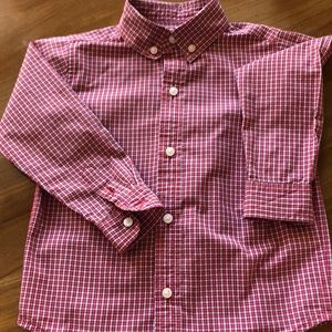 Janie and Jack button down shirt  T3 Red check .